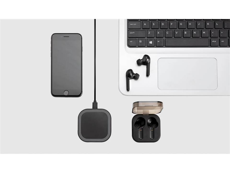 TWS earbuds in wireless charging case 9