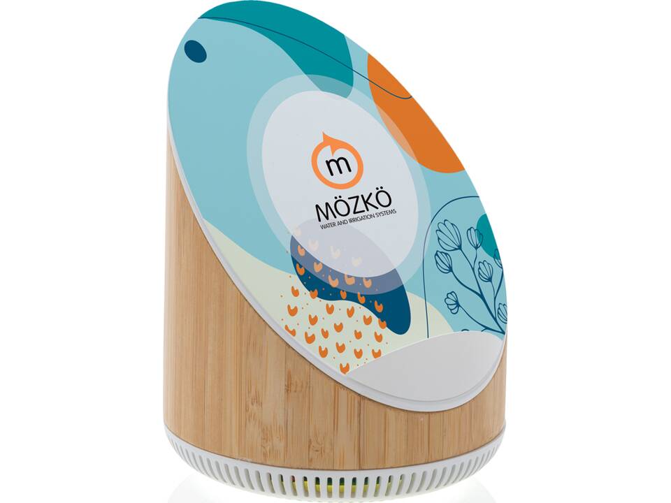 Ovate bamboo 5W speaker with 15W wireless charger 7