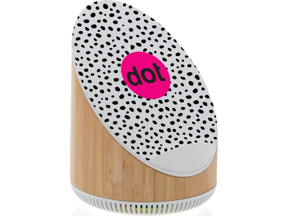Ovate bamboo 5W speaker with 15W wireless charger 8