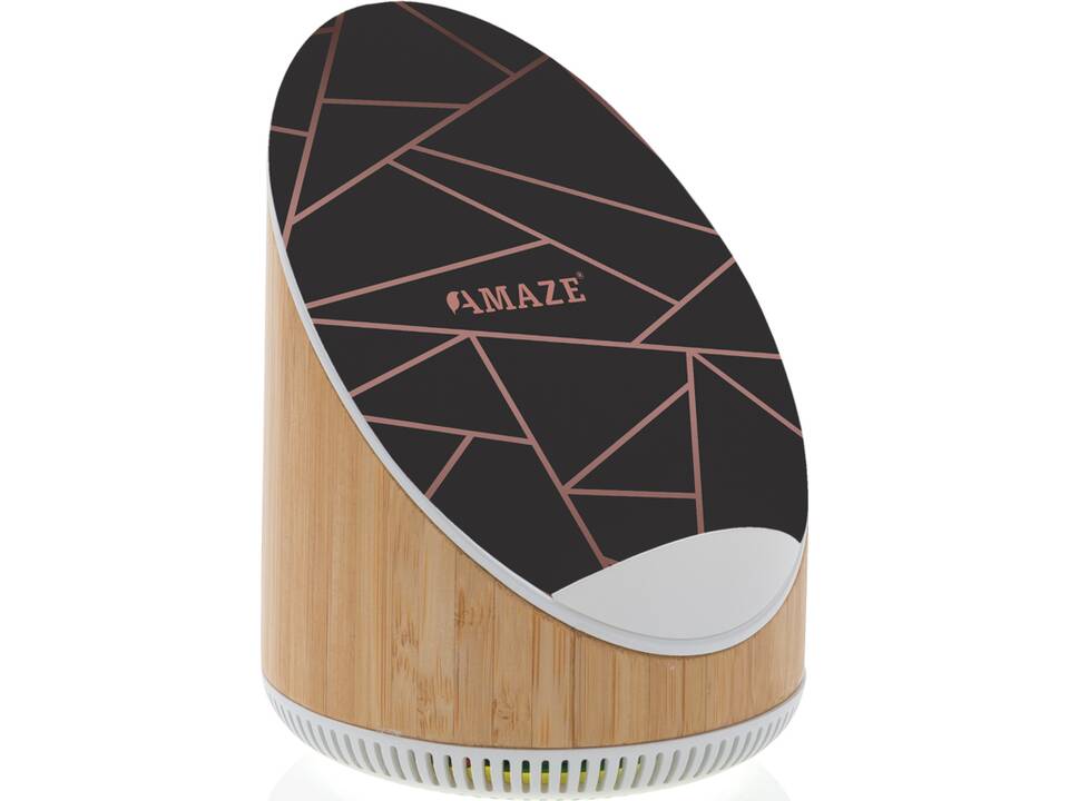 Ovate bamboo 5W speaker with 15W wireless charger 11