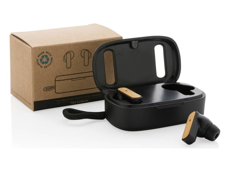 RCS recycled plastic & FSC® bamboo TWS earbuds 18
