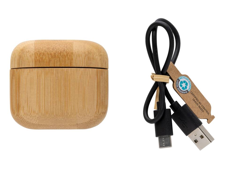 RCS recycled plastic & bamboo TWS earbuds 2