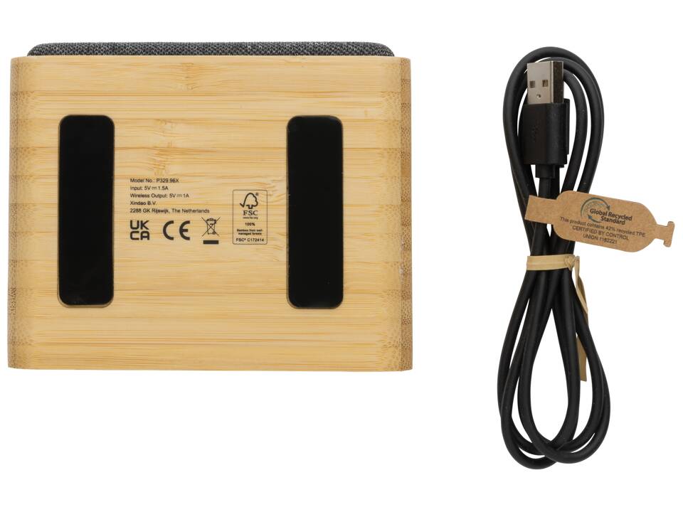 RCS Rplastic speaker with FSC® bamboo 5W wireless 8