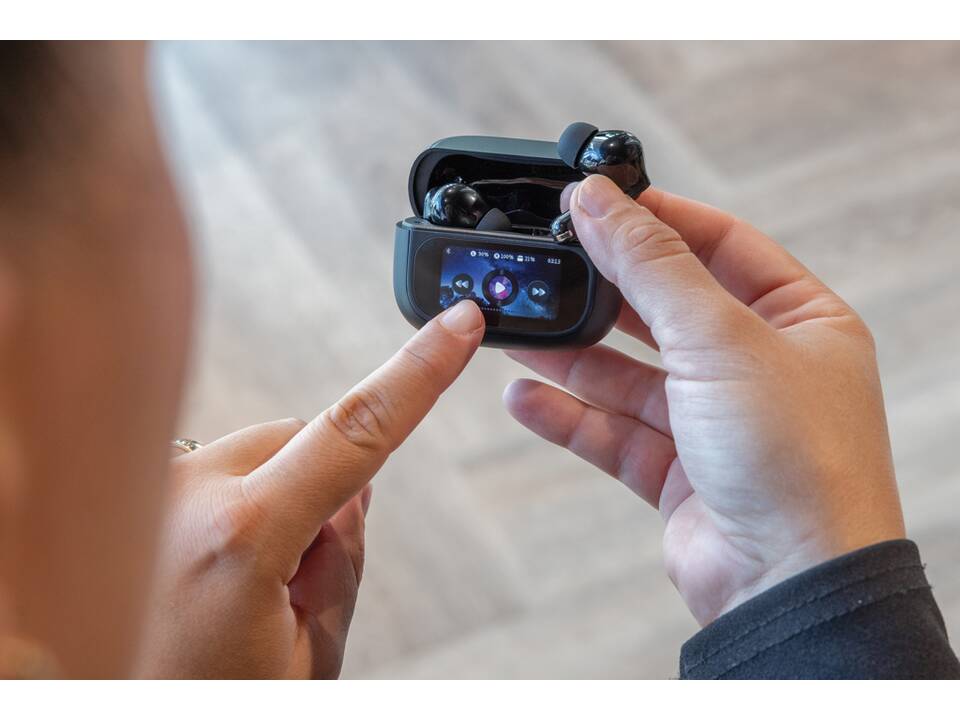 Airtune RCS recycled plastic ANC earbuds with touch screen 14