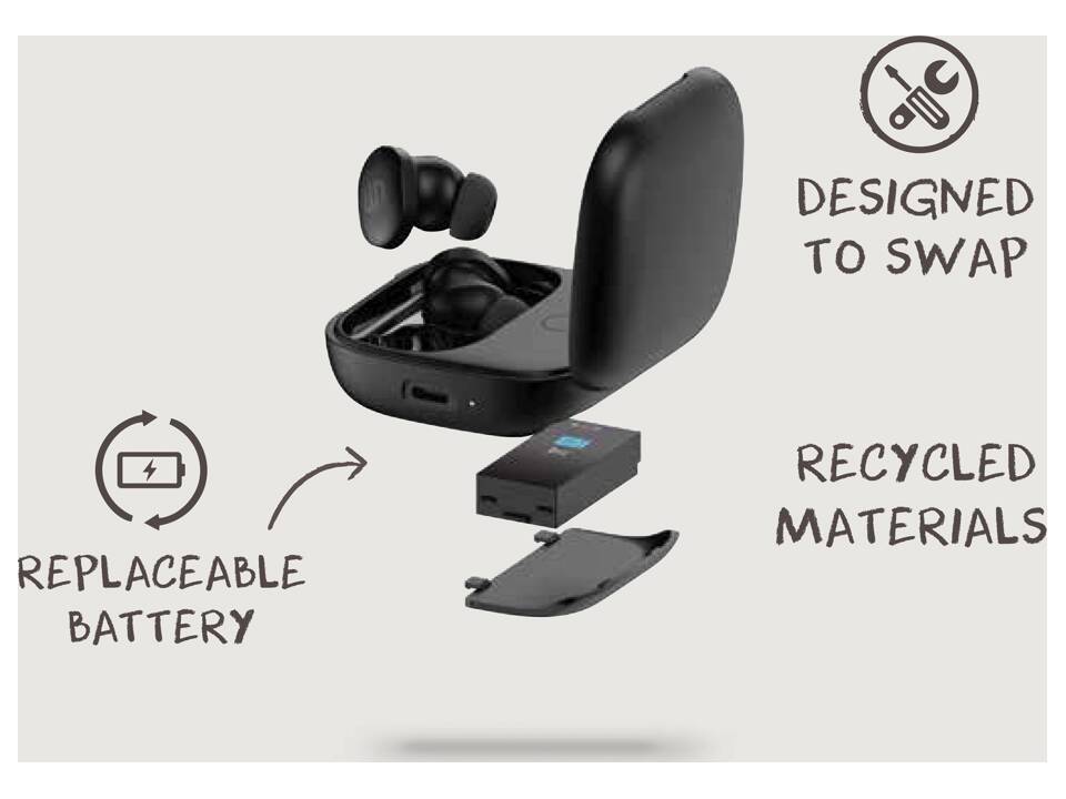 Lakewood RCS recycled and repairable wireless earbuds 11