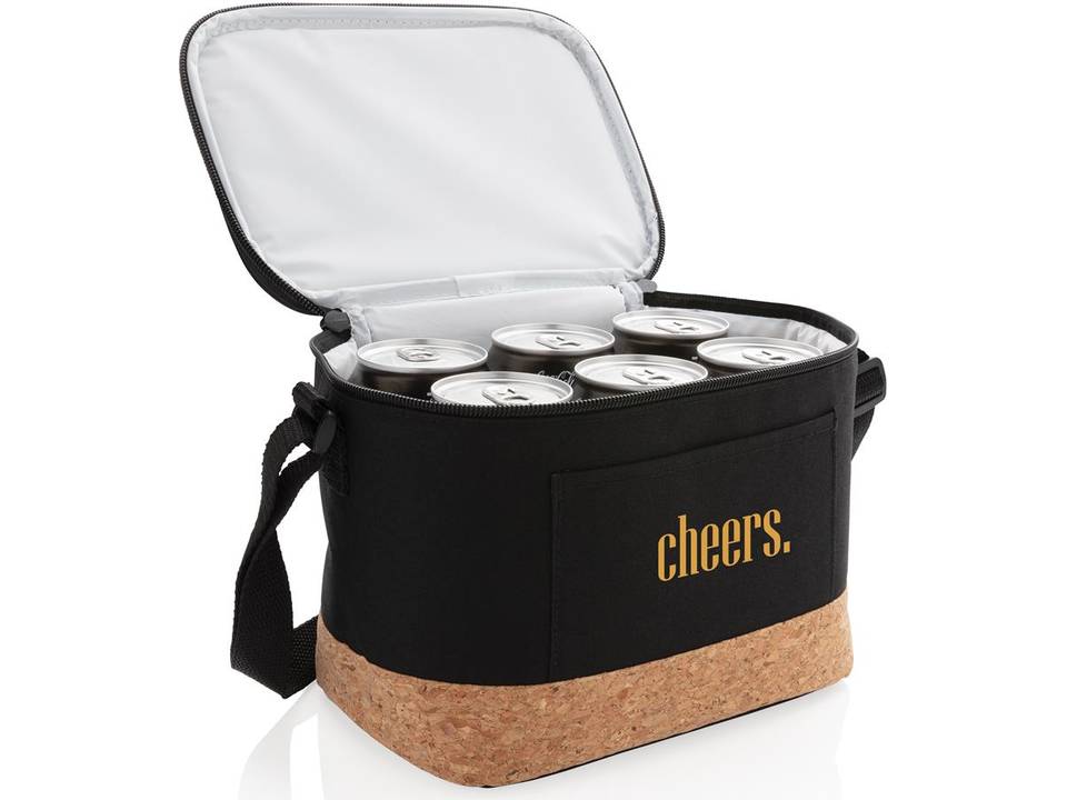 Two tone cooler bag with cork detail 6