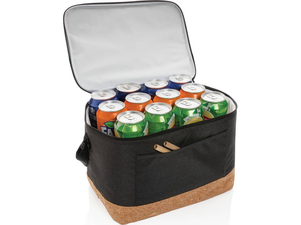 Impact AWARE™ XL RPET two tone cooler bag with cork detail 5