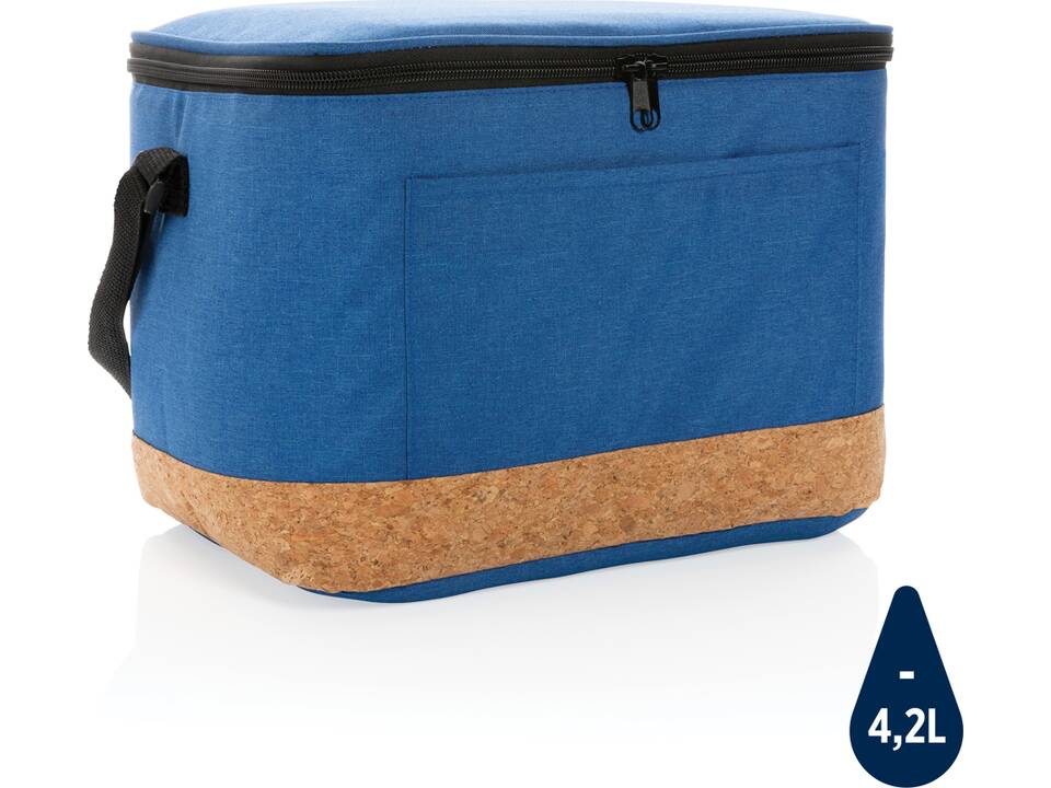 Impact AWARE™ XL RPET two tone cooler bag with cork detail 8