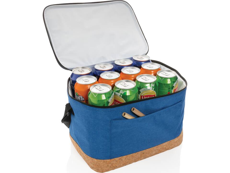 Impact AWARE™ XL RPET two tone cooler bag with cork detail 12