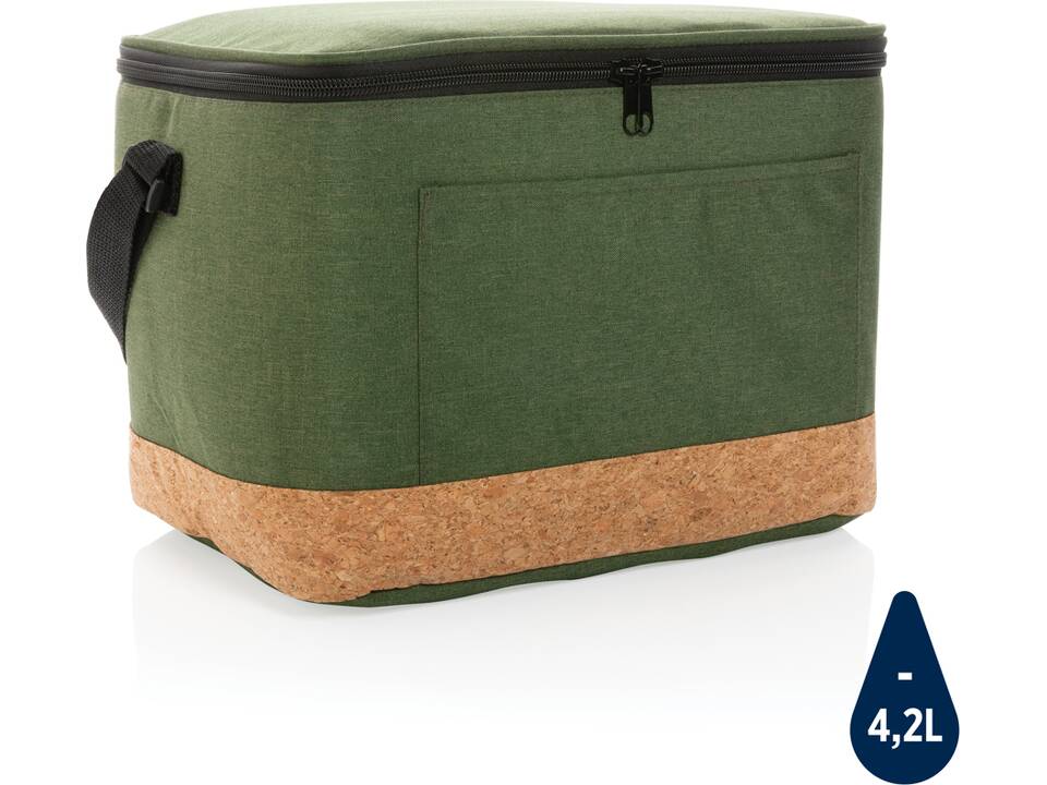 Impact AWARE™ XL RPET two tone cooler bag with cork detail 16