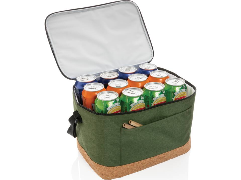 Impact AWARE™ XL RPET two tone cooler bag with cork detail 20