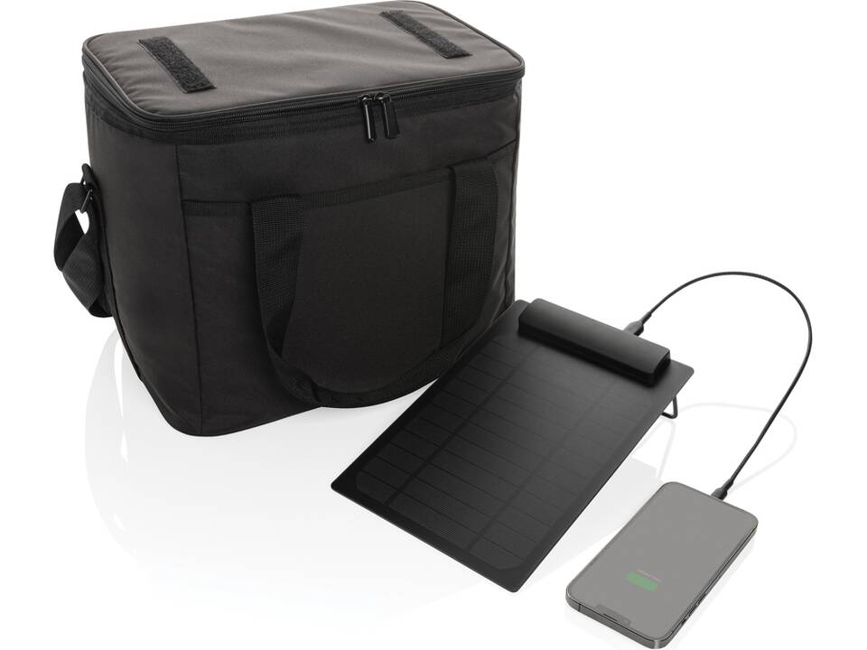 Pedro AWARE™ RPET deluxe cooler bag with 5W solar panel 6
