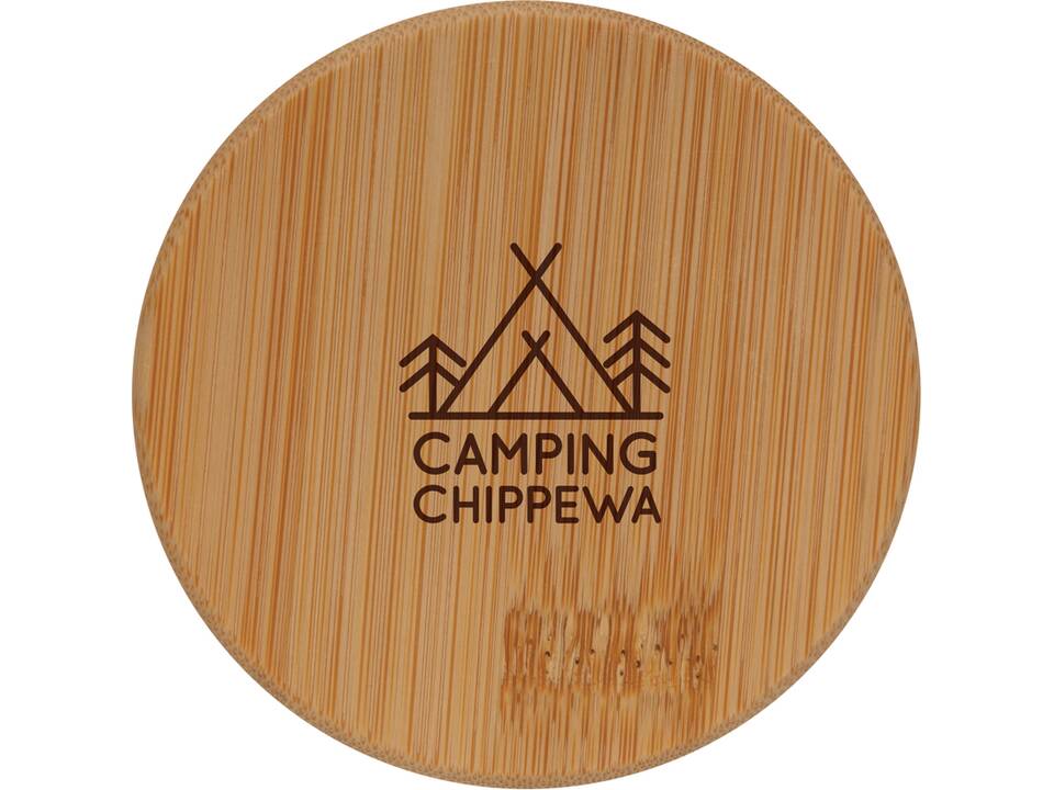 Double wall borosilicate glass with bamboo lid 250ml 2pc set 10