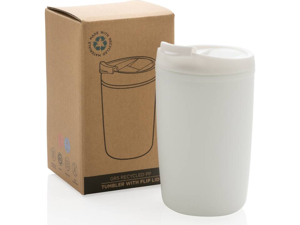 GRS Recycled PP tumbler with flip lid 26