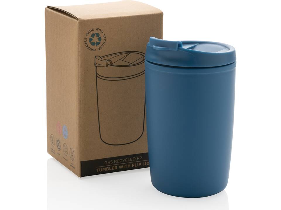 GRS Recycled PP tumbler with flip lid 34