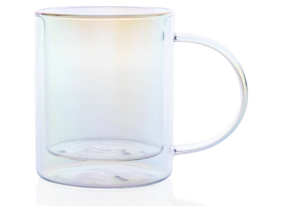 Deluxe double wall electroplated glass mug 2