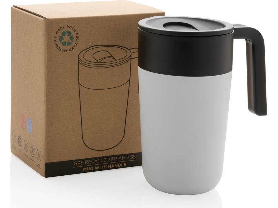 GRS Recycled PP and SS mug with handle 19