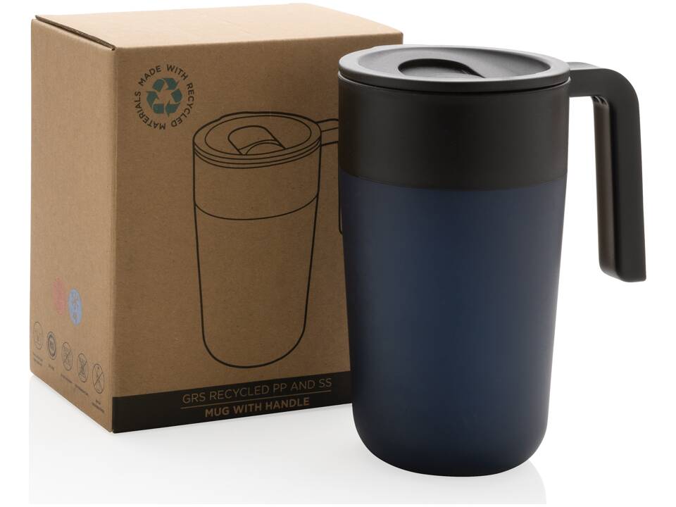 GRS Recycled PP and SS mug with handle 28