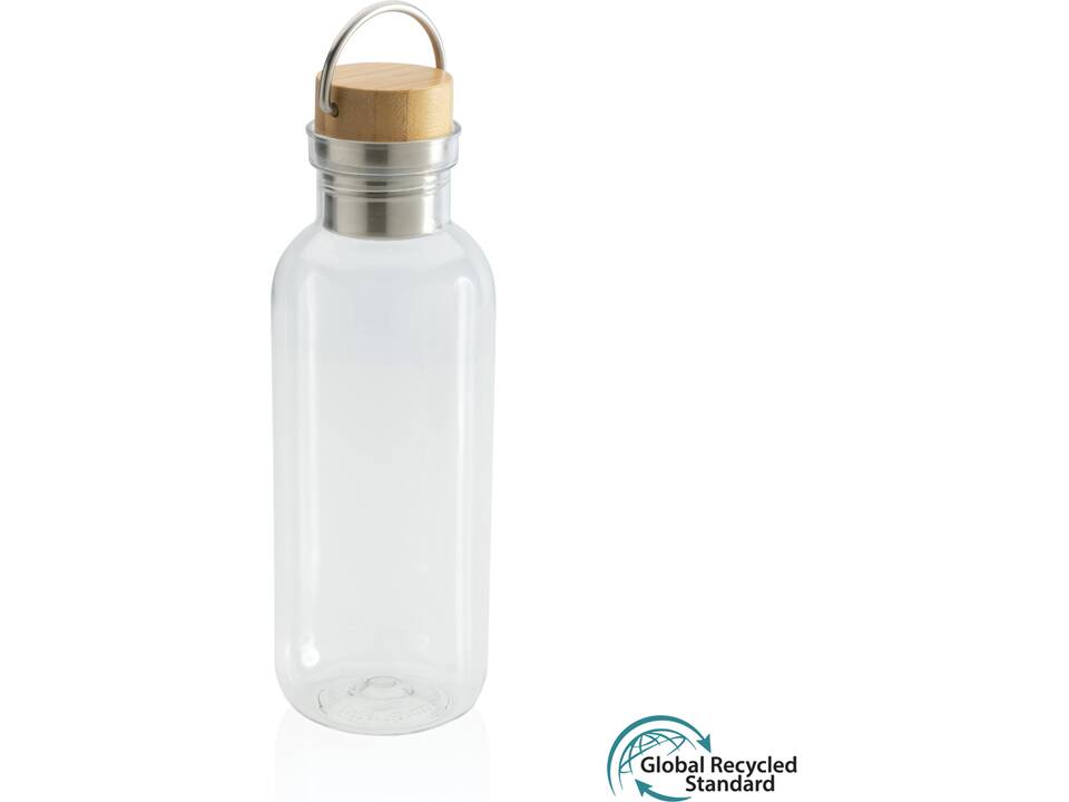 GRS RPET bottle with FSC bamboo lid and handle 1