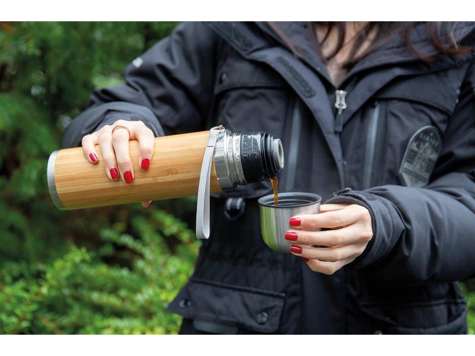 Bamboo vacuum travel flask 6
