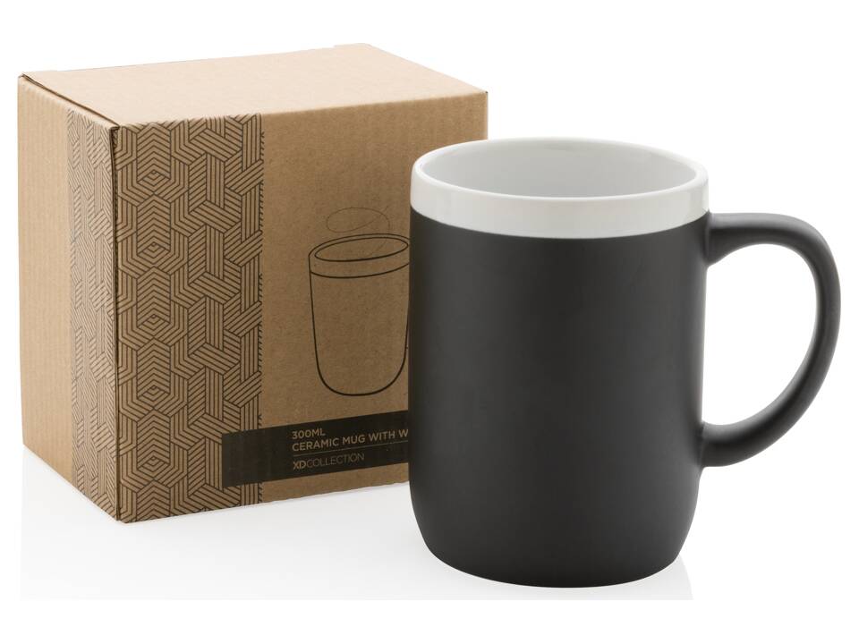 Ceramic mug with white rim 6