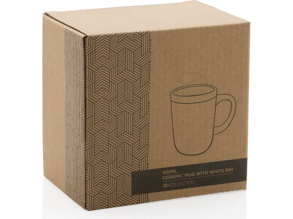 Ceramic mug with white rim 7