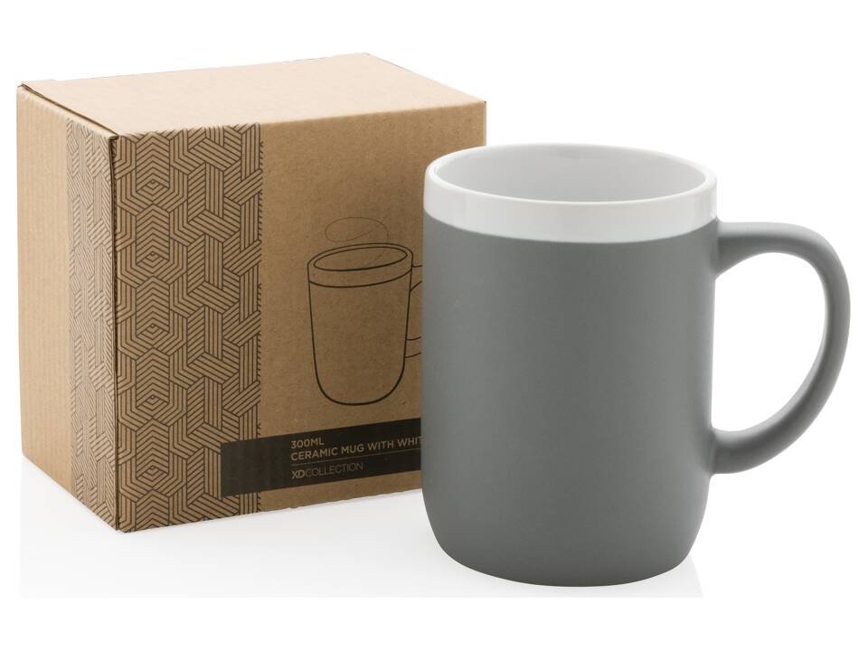 Ceramic mug with white rim 13