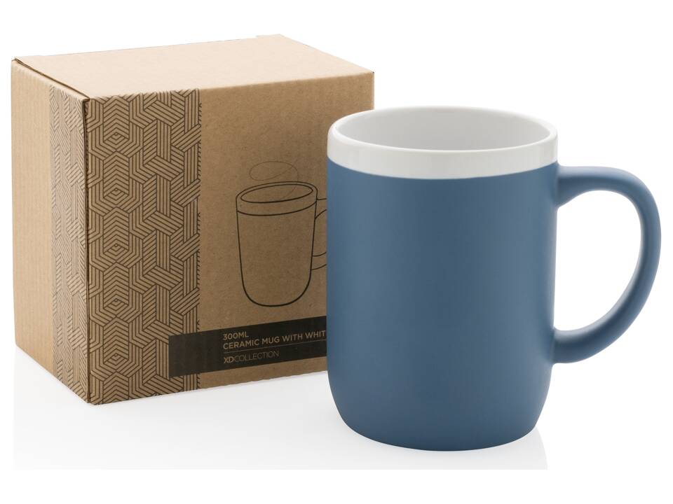 Ceramic mug with white rim 19