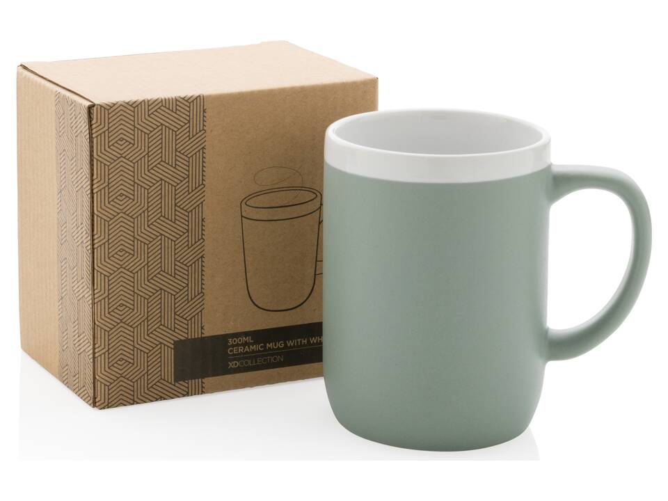 Ceramic mug with white rim 25