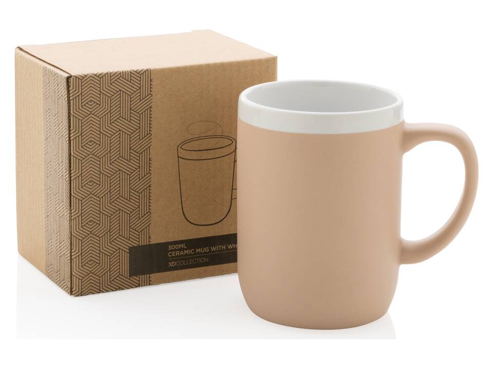 Ceramic mug with white rim 31
