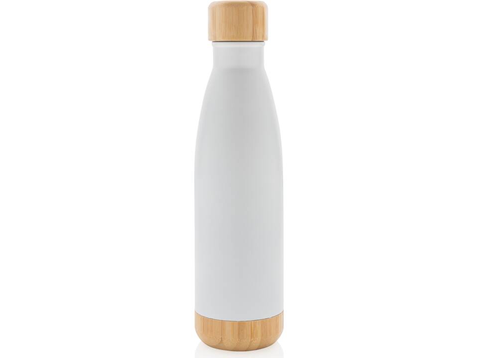 Vacuum stainless steel bottle with bamboo lid and bottom 9
