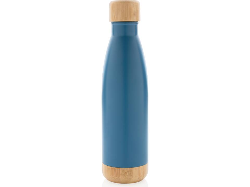 Vacuum stainless steel bottle with bamboo lid and bottom 17
