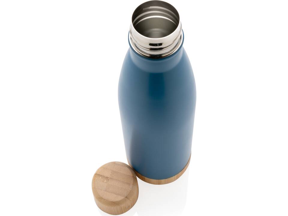 Vacuum stainless steel bottle with bamboo lid and bottom 19