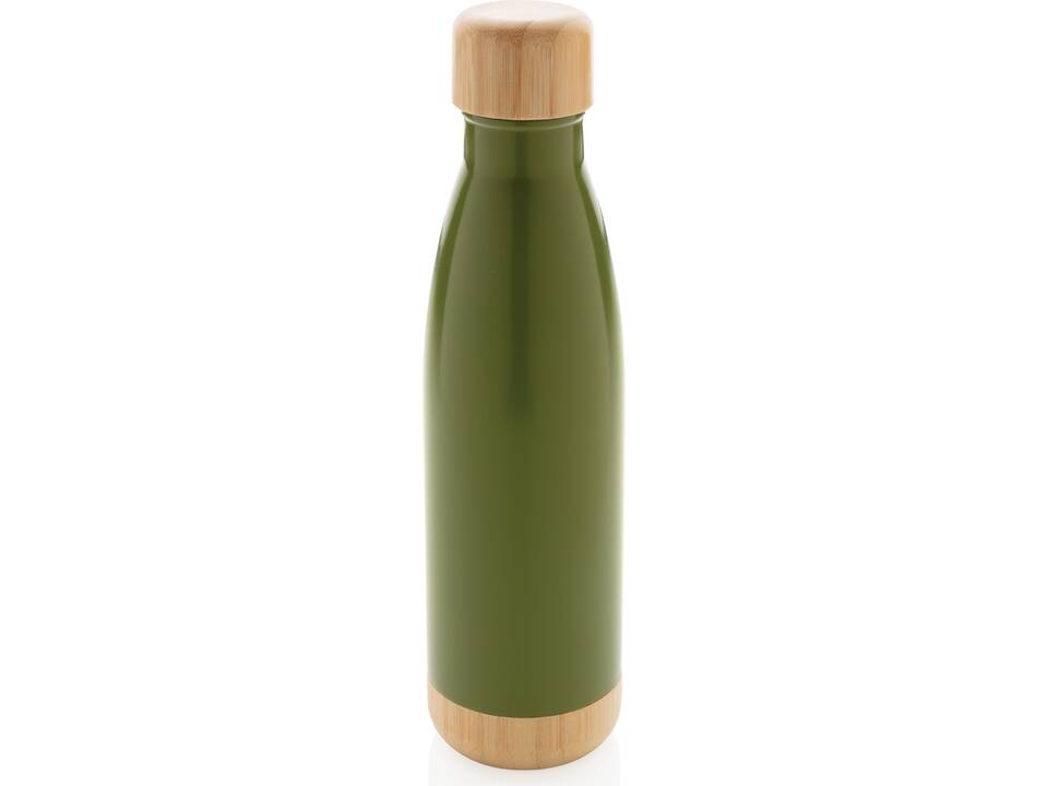 Vacuum stainless steel bottle with bamboo lid and bottom 24
