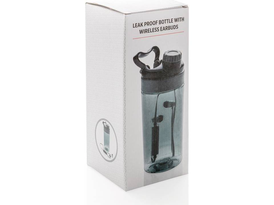 Leakproof bottle with wireless earbuds 9