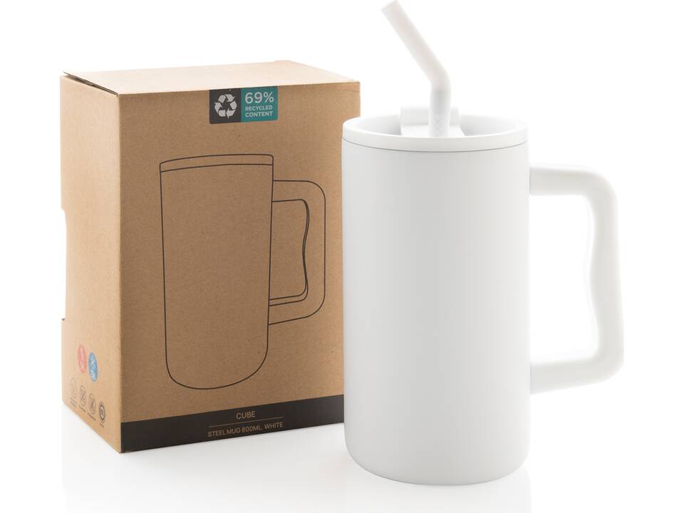 Cube RCS certified recycled steel mug 800ml 35