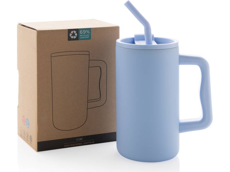 Cube RCS certified recycled steel mug 800ml 55