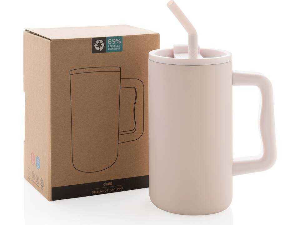 Cube RCS certified recycled steel mug 800ml 57