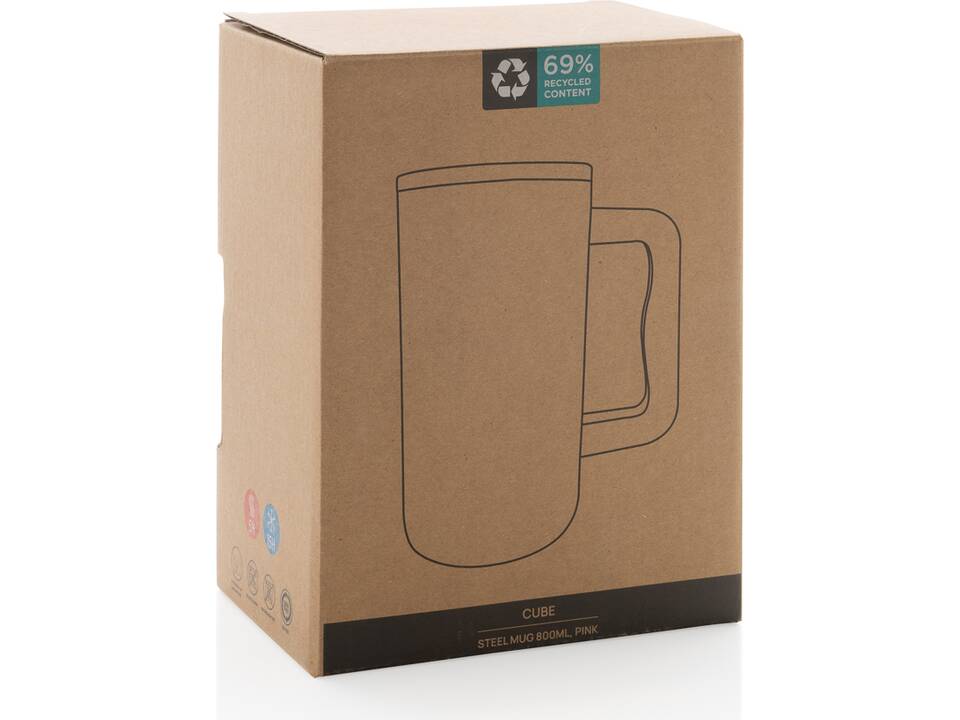Cube RCS certified recycled steel mug 800ml 58