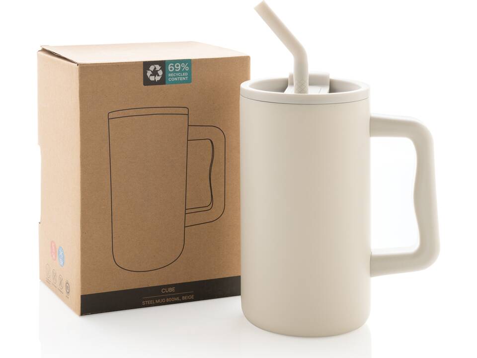 Cube RCS certified recycled steel mug 800ml 65