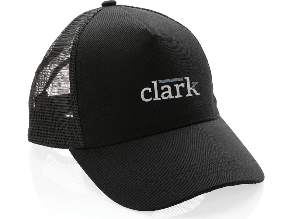 Impact AWARE™ Brushed rcotton 5 panel trucker cap 190gr 8