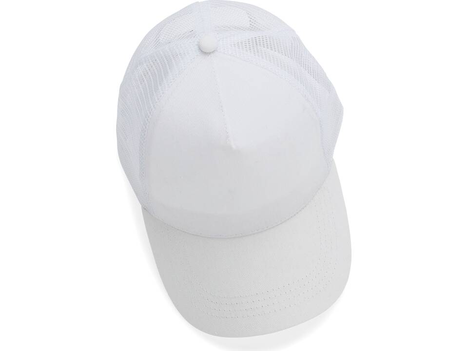Impact AWARE™ Brushed rcotton 5 panel trucker cap 190gr 16