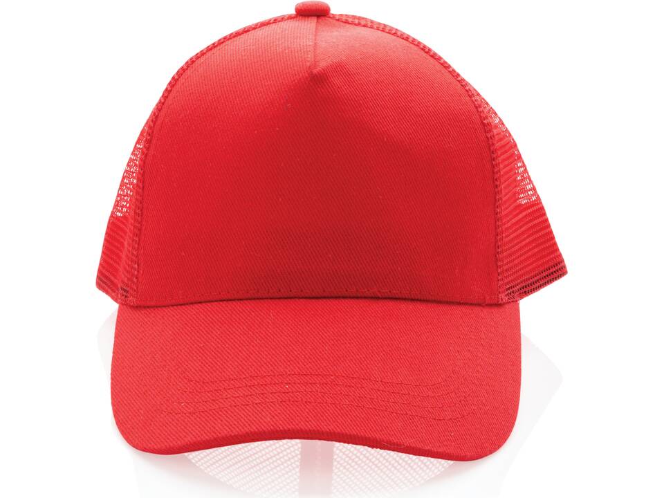 Impact AWARE™ Brushed rcotton 5 panel trucker cap 190gr 21