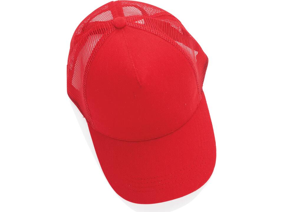 Impact AWARE™ Brushed rcotton 5 panel trucker cap 190gr 25