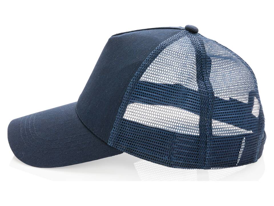 Impact AWARE™ Brushed rcotton 5 panel trucker cap 190gr 42