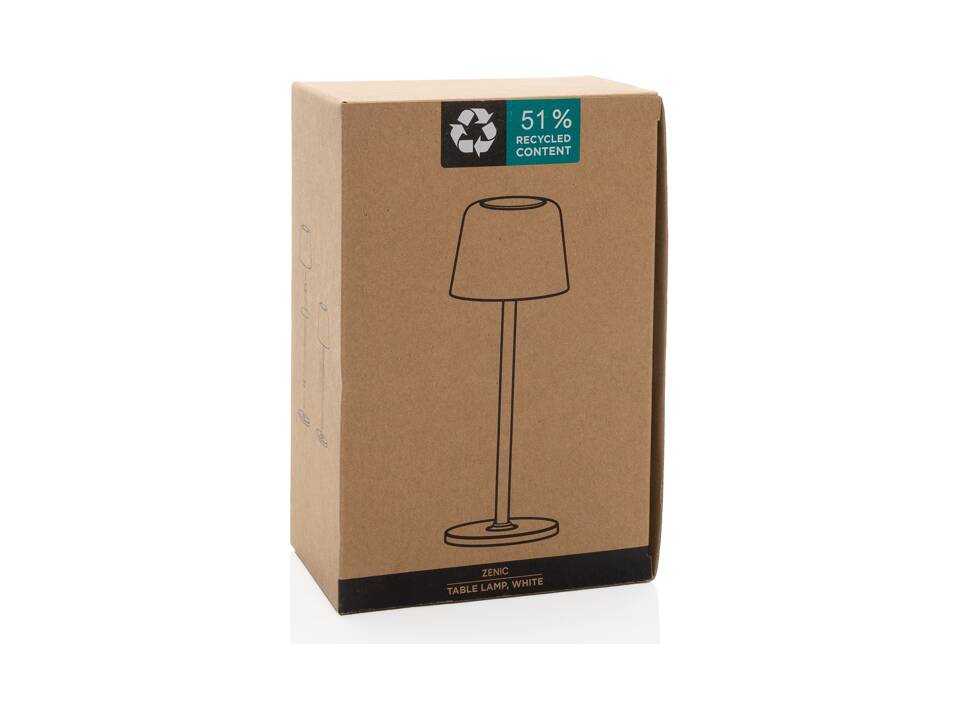 Zenic RCS recycled plastic USB re-chargable table lamp 50