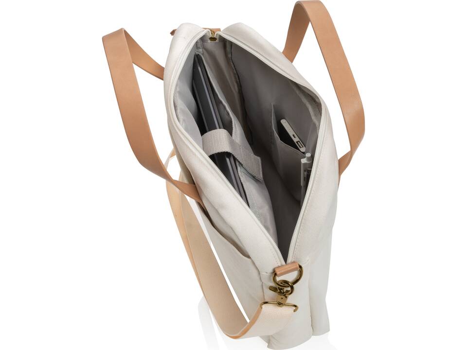 Impact AWARE™ 16 oz. recycled canvas laptop bag 5