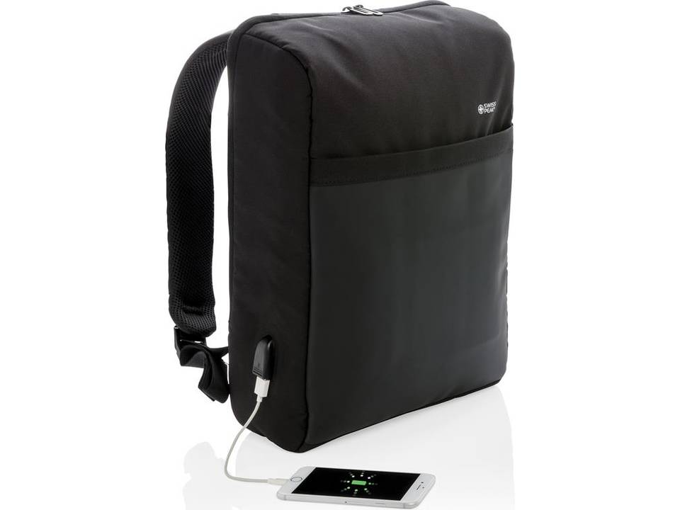 Swiss Peak 15" anti-theft RFID & USB backpack PVC free 1