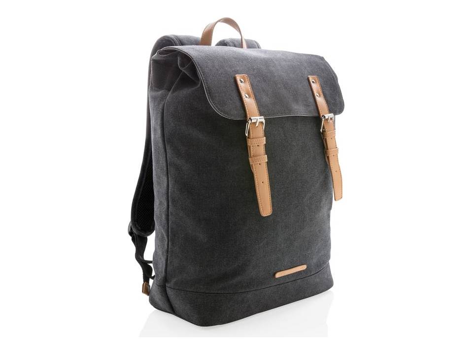 Canvas laptop backpack PVC free 6