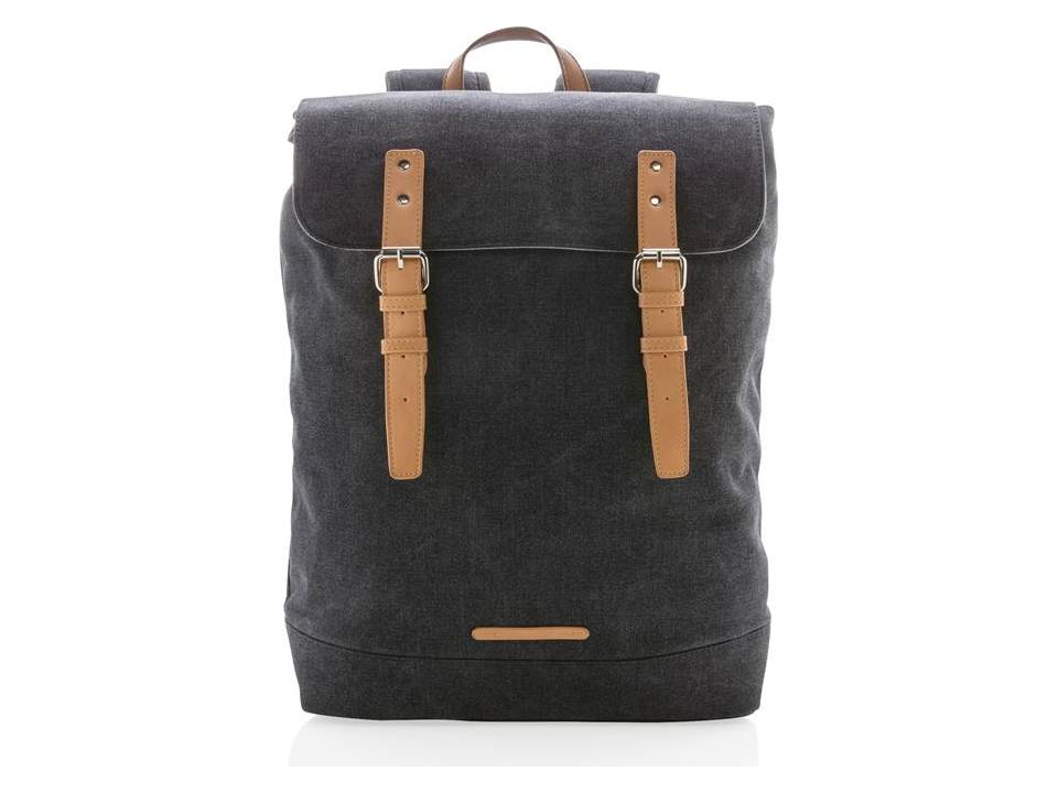 Canvas laptop backpack PVC free 7